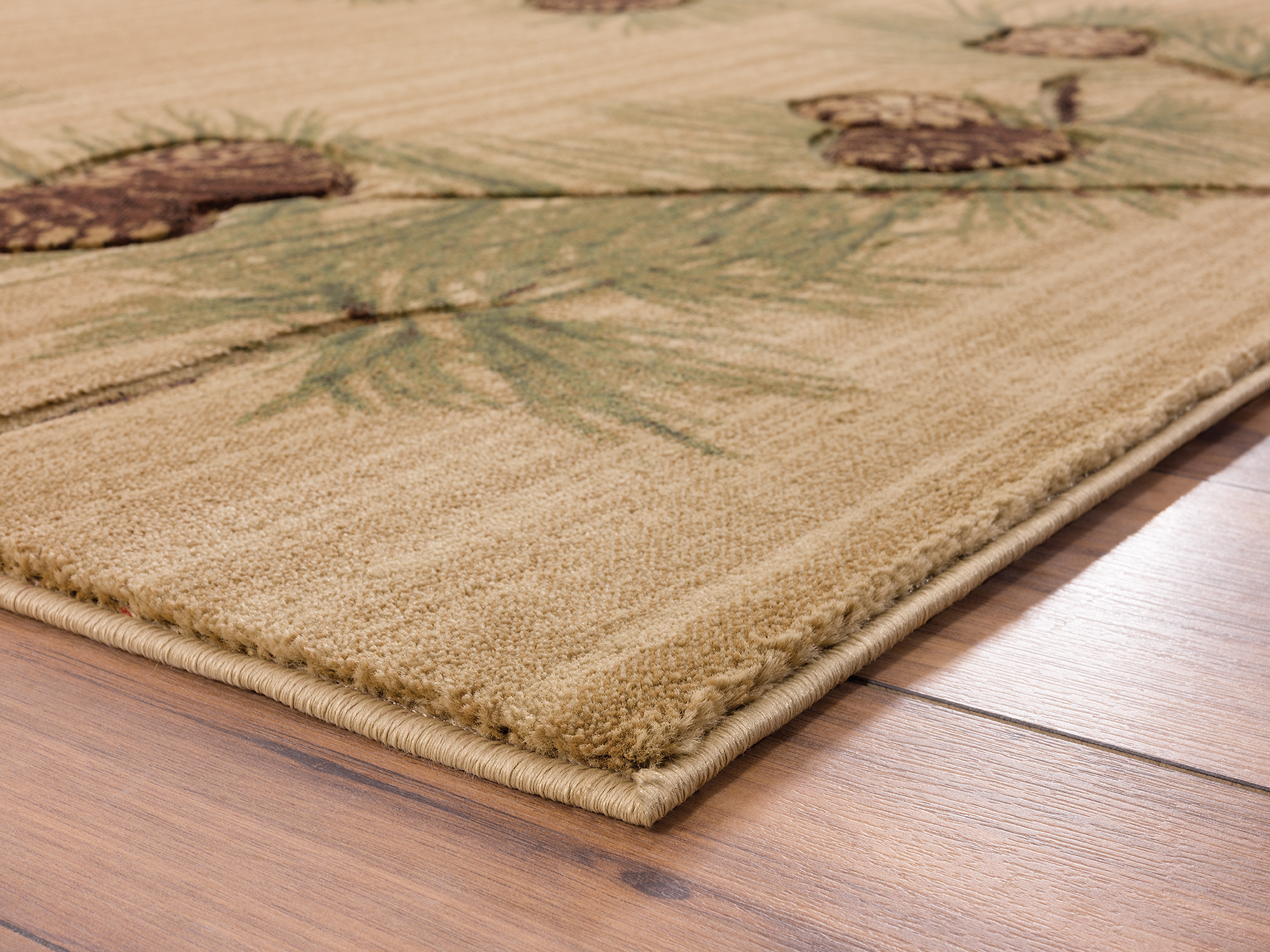 United Weavers Rustic Forest Pinophyta Lodge Border Area Rug, Beige, 5'3" x 7'6"