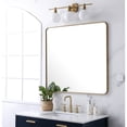 thumbnail image 3 of Soft corner metal rectangular mirror 36x40 inch in Brass, 3 of 9