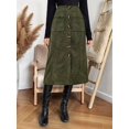 thumbnail image 5 of Women Skirt Fashion High Waisted Midi Skirts Casual Business Work Outfit Green S, 5 of 7