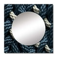 thumbnail image 2 of Designart "Nautical Rope Patterns I" Coastal Blue Large Square Mirror - Square Bedroom Mirror Printed Wall Decor - Coastal Square Printed Wall Mirror Art, 2 of 5