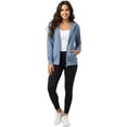 thumbnail image 2 of Women’s Lightweight Cotton Blend Zip Up Hoodie Jacket Blue Small, 2 of 8