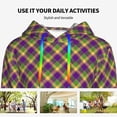 thumbnail image 4 of Sigee Mardi Gras Plaid for Women's Pullover Hoodie Sweatshirts Adult Casual Long Sleeve Sweatshirts ,Sizes S-2XL-Large, 4 of 7