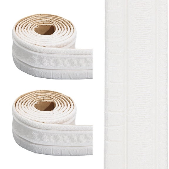 2 Roll 90.6×3.15" Peel and Stick Self Adhesive Flexible Foam Trim 3D Sticky Decorative Wallpaper Border Peel and Stick Trim for Hotel Decoration