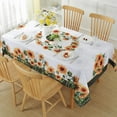 thumbnail image 2 of Sunflower Table Cloths 60 x 84 Inch Rectangle Summer Tablecloth, Water Proof Wipe Clean Dust-Proof White Polyester Fabric Table Cover for Fall Kitchen, Party, Picnic, Indoor, Outdoor, 2 of 5