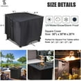 thumbnail image 3 of Saking Fire Pit Cover, 38 inch Square Fire Table Covers for Patio Gas Propane Firepit, Waterproof Outdoor Table Cover, 3 of 6