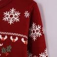 thumbnail image 4 of Suéteres De Punto Jersey de punto para niños y niñas, suéter con copos de nieve navideños con estampado de alces para niños Kuymtek Vino rojo*3-4 años Única para Niña, 4 of 9