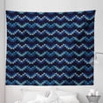thumbnail image 1 of Aztec Tapestry, Cultural Zigzags Oriental Vibes, Fabric Wall Hanging Decor for Bedroom Living Room Dorm, 5 Sizes, Blue Dark Night Blue, by Ambesonne, 1 of 1