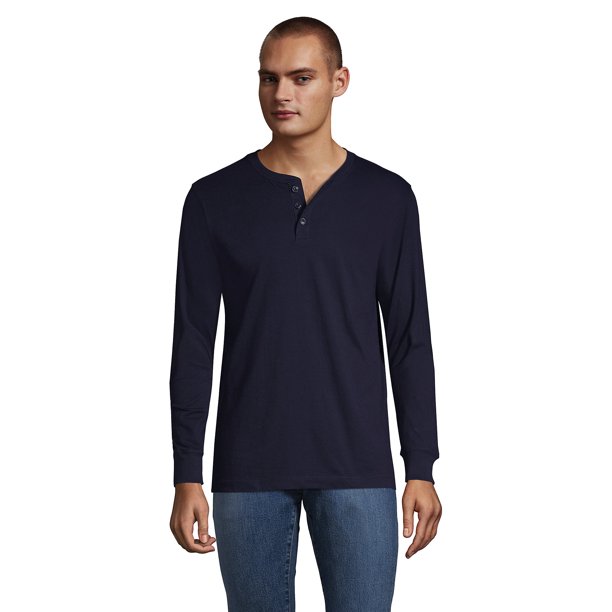 Lands' End Men's Tall SuperT Long Sleeve Henley Shirt
