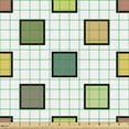 thumbnail image 2 of Ambesonne Geometric Fabric by the Yard Upholstery, Square Shape Pattern Art, 2 Yards, White Pale Olive Green, 2 of 5