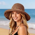 thumbnail image 2 of FINALGANG Womens Wide Brim Woven Straw Sun Hat With Colorful Beaded Chin Strap For Summer Beach Vacation Outdoor Activities Lovely Hat, 2 of 4