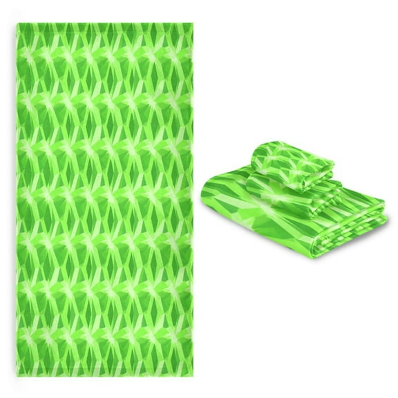 3 Pack Towel Set with Bath Towels, Hand Towels & Washcloths for Everyday Use Green Points Pattern