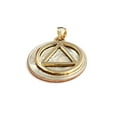 thumbnail image 5 of New 14k yellow Gold Alcoholics Anonymous circle triangle AA Symbol Pendant 2g, 5 of 12