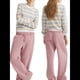 thumbnail image 3 of Sudadera de Rayas con Cuello Redondo para Mujer, Larga, Bloque de Color, Informal, Holgada, Deportiva Rosa M, 3 of 8