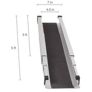 DMI 5 ft Telescoping Adjustable Wheelchair Ramps, Portable Aluminum Pair, 3–5 ft Length, 660 lb Capacity