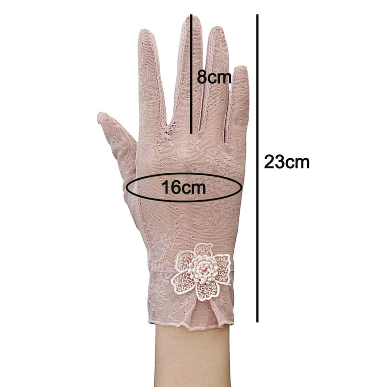 Stylish and Versatile Stretchy Lace Gloves for Women s Spring and Summer Pink