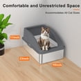 thumbnail image 2 of Siooko Extra Large Stainless Steel Cat Litter Box, XL Litter Boxes for Big Cats & Multiple Cats, Metal Litter Box with High Sides with Scoop, Easy to Clean, Dark Gray and Silver Gary, 2 of 8