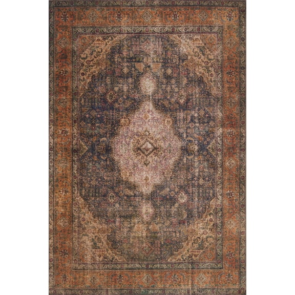 Loloi Rugs Loren 8'4" x 11'6" Printed Polyester Rug in Plum