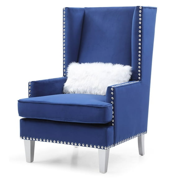 Glory Furniture Wilshire Accent Chair in Blue Color