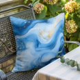 thumbnail image 5 of Abstract Marble Texture Throw Pillow Cover Gold Blue Gradient Art Cotton Linen Cushion Cover Throw Pillow Case with Invisible Zipper for Couch Sofa Bed Chair Car 26x26 Inch, 5 of 9
