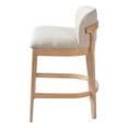 thumbnail image 2 of Christopher Knight Home 33"H Wooden Beige Upholstered Counter Stools with Curved Seat, Natural Finish, Set of 2, 2 of 12
