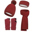 thumbnail image 2 of Women's Warm Fleece Winter - Women's Hat and Glove Set + Hats Gloves Scarves for Women European And Winter Knitted Warm Gloves Hats Scarves Three Piece Set With Thick Velvet And Hat Christmas Gift, 2 of 3