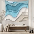 thumbnail image 5 of Aqua Beige Ombre Tapestry for Bedroom Wall Hanging Tapestry, Modern Abstract Moire Art Geometric Ceiling Backdrop Tapestries Poster Blanket Wall Decor for Teens Room Living Room Dorm 39" x 59", 5 of 8