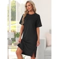 thumbnail image 2 of DARING DIVA Women's Casual Pajama Dress Loose Fit Short Sleeve Sleepwear XL Black, 2 of 7