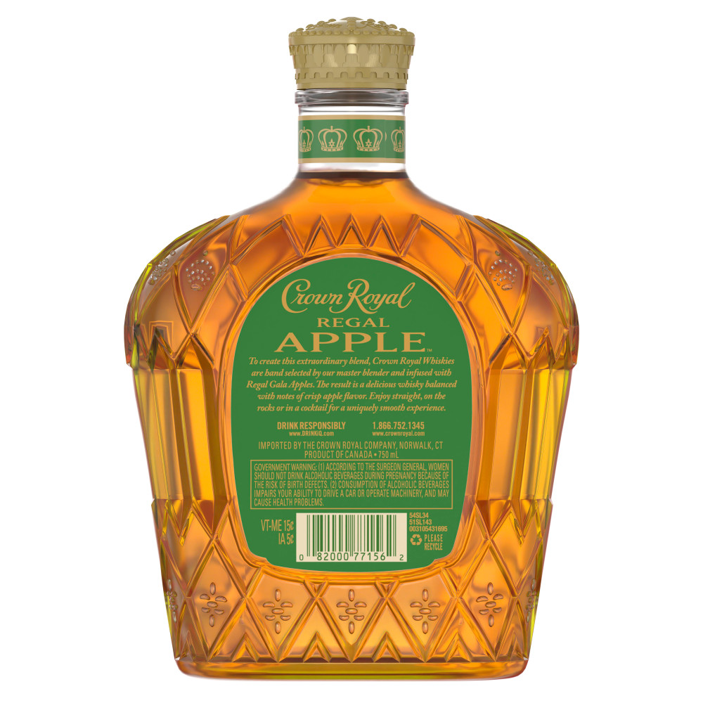 Crown Royal Regal Apple Flavored Whiskey 750 Ml Bottle Abv 35 00 Walmart Com