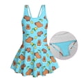 thumbnail image 6 of Uourmeti Cartoon Capybara & Lemon Print Girls Skirted One-Piece Swimsuit - Quick Dry Stretch Swim Dress for Beach, Pool & Summer Vacations, 6 of 8