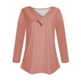 thumbnail image 5 of Black and Friday Clothing Sales Idoravan Long Sleeve Shirts for Women Winter Women's Long Sleeve Summer V Neck Sexy Casual Tops Regular Blouse Tops Pink S, 5 of 5
