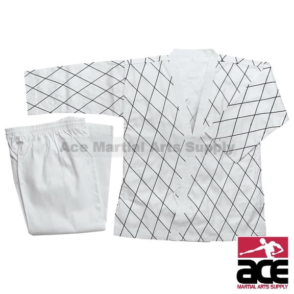 Hapkido Uniform - White w/ Black Stitching