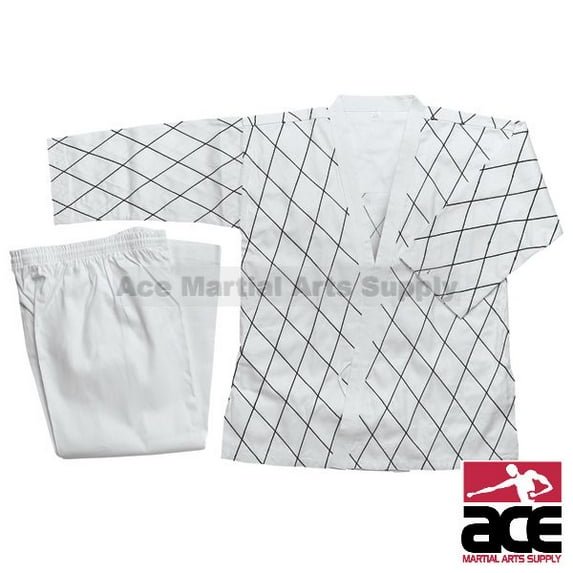 Hapkido Uniform - White w/ Black Stitching