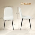 thumbnail image 3 of HOMCOM Dining Chairs Set of 4, Kitchen Chair with Metal Legs, Cream, 3 of 10
