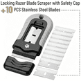 Single Razorblade Scraper EXLEAF Razor Blade Scraper, Grey, Locking Razor Scraper Set with 10 ...