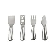True Quartet Cheese Tool Set, Brushed Stainless Steel, Cheese Knives, Cheese Forks, Dishwasher Safe, Set of 4