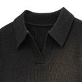 thumbnail image 5 of LYSMORA Men's Collared V Notch Ribbed Knit Sweater Long Sleeve Pullover Top for Daily Commute City Stroll Weekend Casual Outing, 5 of 5