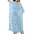thumbnail image 4 of HELLHERO Polyester Long Kimono Swimsuit Cover Up for Beach Loose Casual Blue Paw Print Pattern, 4 of 6