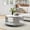 Silver, variant on 2-Tier Round Coffee Table, 37" White Faux Marble Top and Silver Stainless Steel Frame, Luxury Modern Center Table for Living Room, Office or Apartment