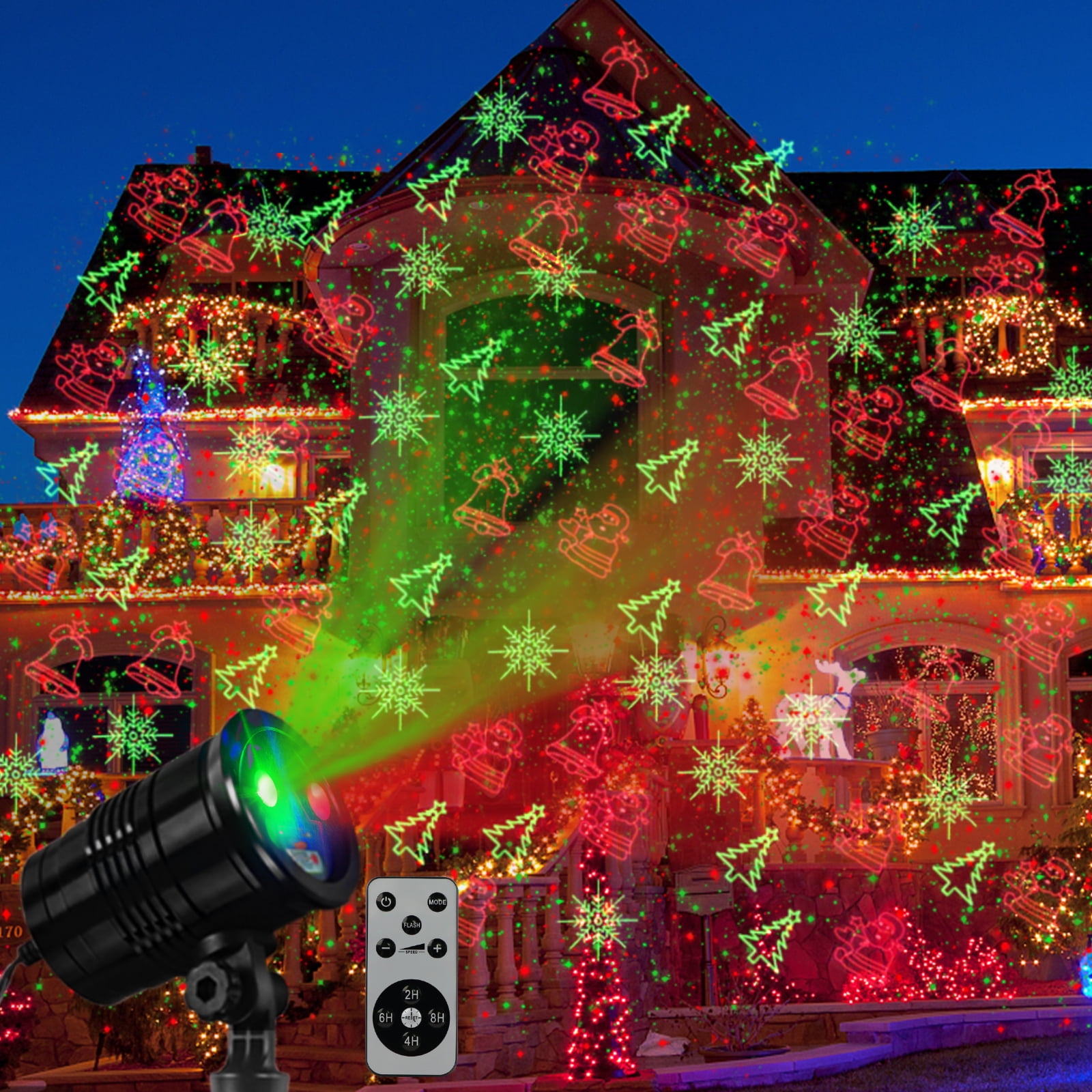 Christmas Projector Lights Outdoor, Christmas Laser Lights Christmas Decoration, Landscape Projector Spotlights, Remote Control, 24 Modes Light for Xmas, New Party - Walmart.com