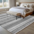 thumbnail image 5 of 5x7 Washable Area Rug, Boho Gray Non-Slip Large Rectangle Rug for Living Room Bedroom, Stripes Abstract Geometric Texture Indoor Floor Mat for Home Decor, 5 of 9