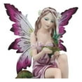 thumbnail image 4 of Mysterious Water Lagoon Purple Fairy With Hummingbird Statue 9"H Garden Fairies, 4 of 7