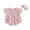 Pink Cherry, variant on BemeyourBBs Newborn Baby Girl Summer Clothes Smocked Bubble Romper Cotton Linen Outfits Cherry Floral Print Crew Neck Flying Sleeve Bodysuit and Bow Headband 2 Pcs Set
