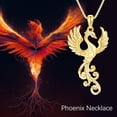 thumbnail image 3 of 18K Gold Plated Rising Phoenix Necklace 925 Sterling Silver Bird Pendant Necklace Phoenix Jewelry Gifts for Women, 3 of 4