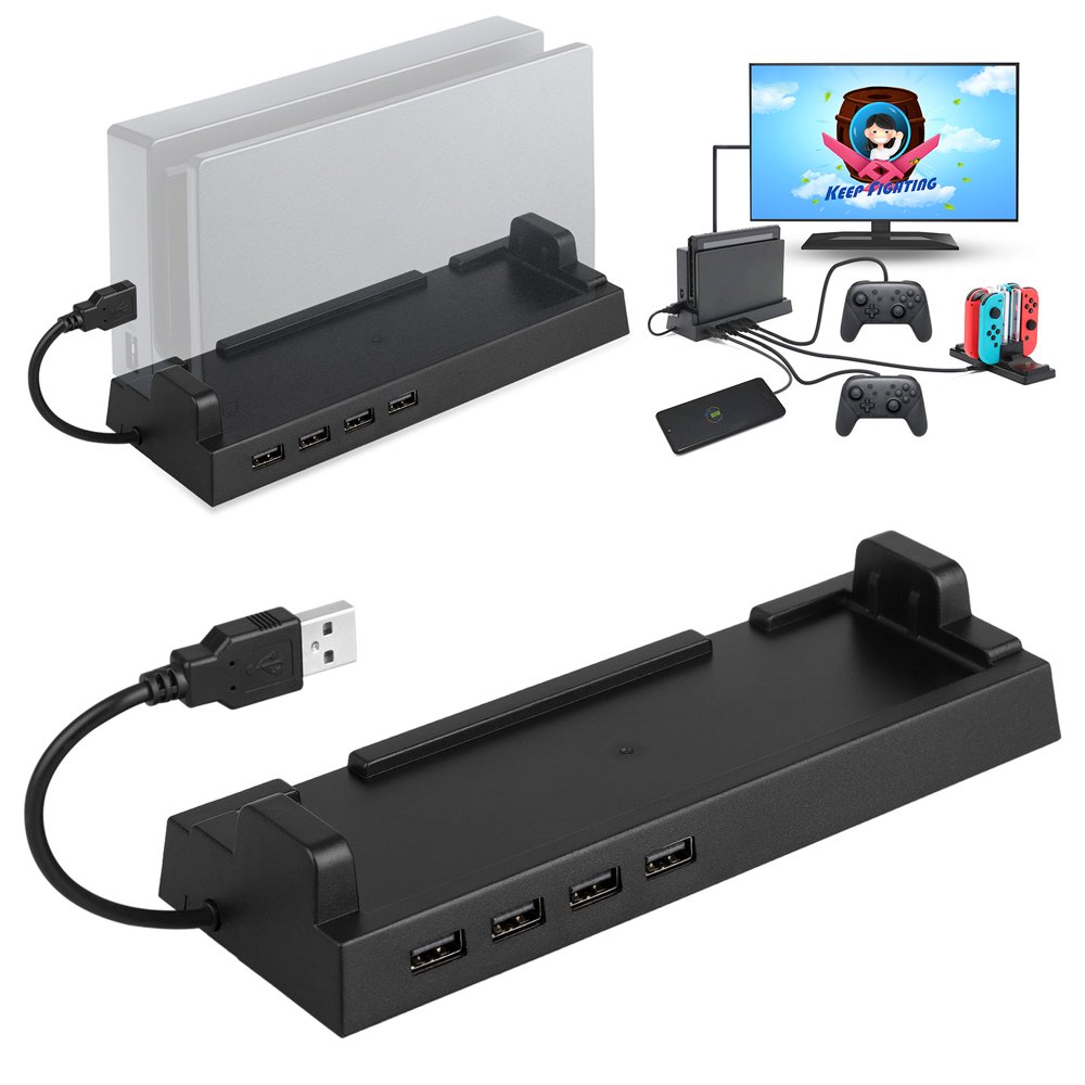 USB Hub Dock for Nintendo Switch Multiport USB 2.0 Data Transmission Base with 4 Output Ports USB Hub Dock for Nintendo Switch Multiport USB 2.0 Data Transmission Base with 4 Output Ports