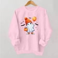 thumbnail image 5 of Jsaierl Womens Halloween Sweatshirts Plus Size Ghost Graphic Pullovers Fall Loose Fit Crewneck Long Sleeve Sweater Tops Halloween Party Supplies, Sizes S-2XL, 5 of 6