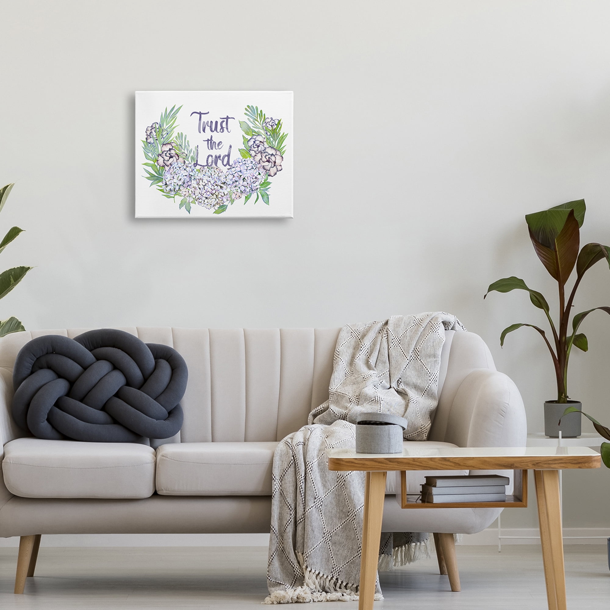 Stupell Industries Trust The Lord Spiritual Quote Hydrangeas Botanical Border , 20 x 16, Design by Ziwei Li