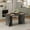 Gray, variant on Euroco 60" Farmhouse Dining Table for 4-6, Solid Wood Rectangular Kitchen Table with Cutout Legs for Dining Room, Kitchen and Living Room,Natural