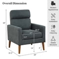 thumbnail image 3 of Costway Set of 2 Accent Arm Chairs Modern Lint Fabric Sofa Chair with Solid Wood Legs, 3 of 9