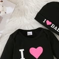 thumbnail image 4 of CAICJ98 Baby Girl Clothes Infant Newborn Mamas Outfit Gender Neutral Baby Clothes Romper Red Heart Pants Hats 3pcs Outfits Set (Black,12-18 Months), 4 of 5