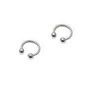 iJewelry2 Round Barbell Ear Eyebrow Nose Stainless Steel Piercings 20mm